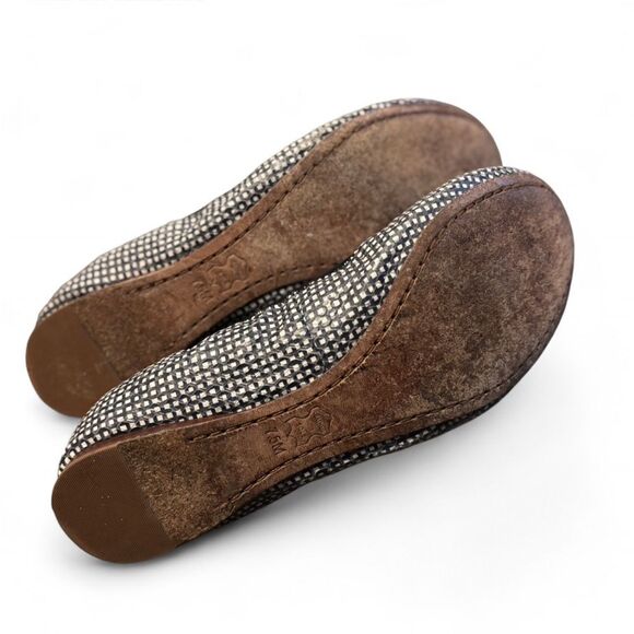 Tory Burch Patterned Ballet Flats Black White 7.5 - Picture 3 of 6